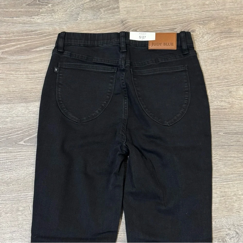NEW JUDY BLUE pull on skinny jeans in black 5/27 high rise - Picture 5 of 11